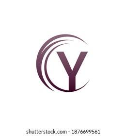 Wave circle letter Y logo icon design illustration