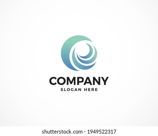 wave circle logo creative illustration vector