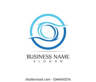 Wave circle logo design template