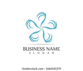 Wave circle logo design template