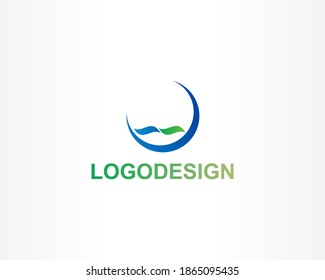 wave and circle logo design for universal icon