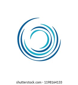 wave circle logo with dynamic style, logo icon design concept.