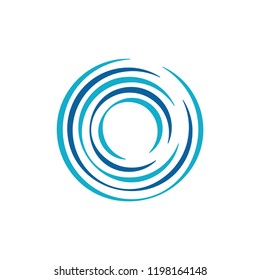 wave circle logo with dynamic style, logo icon design concept.