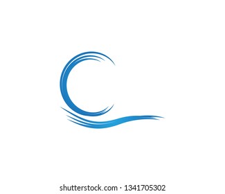 Wave circle logo template