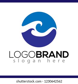 wave circle logo vector element. wave logo template