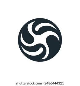 wave circle logo vector illustration template design