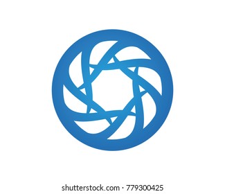 Wave circle logos design template
