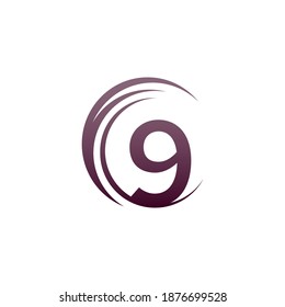 Wave Circle Number 9 Logo Icon Stock Vector (Royalty Free) 1876699528 ...