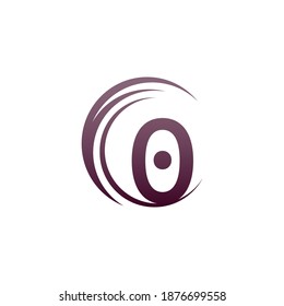 Wave circle number Zero  logo icon design illustration