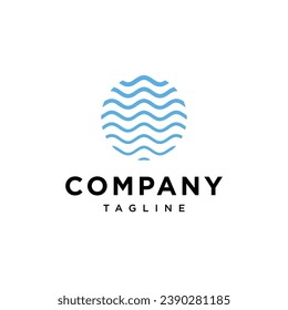 Wave Circle Sunset Logo Symbol Vektorvorlage