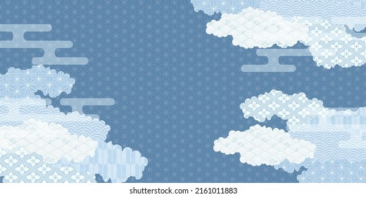 Wave Cloud Japanese Pattern Background