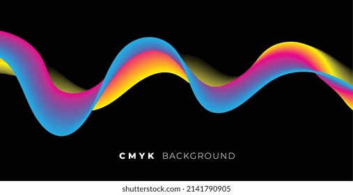 wave in cmyk colors background