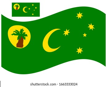 Wave Cocos Islands Flag Vector