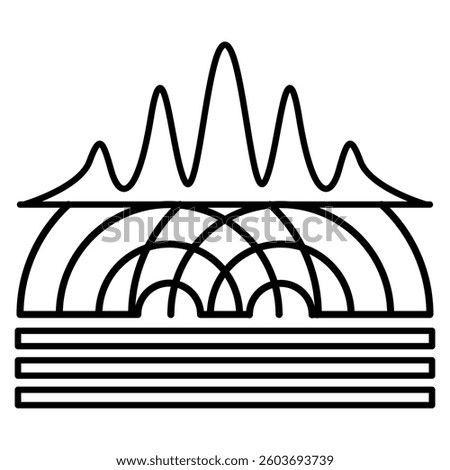 Wave Collapse icon represented by Wave Collapse Line style.
