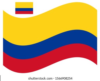 Wave Colombia Flag Vector illustration Eps 10