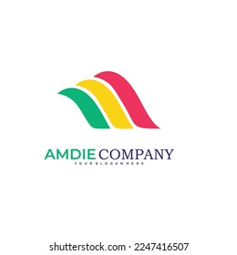 wave color design template design icon