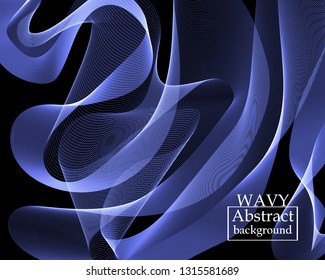 Wave colorful texture on dark background. Flow shapes design. Liquid wave background. Abstract 3d fluid shape. Color pattern. Modern fluid colors.
