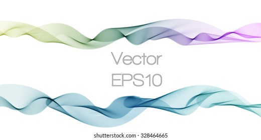 Wave colors abstract vector background set