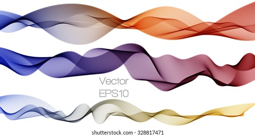 Wave colors abstract vector background set