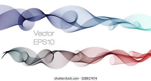 Wave colors abstract vector background set