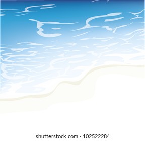 wave coming up the beach shore