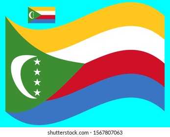 Wave Comoros Flag Vector illustration Eps 10