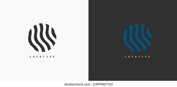 Logo de negocios de concepto de oleada. logotipo de negocios de concepto simple.