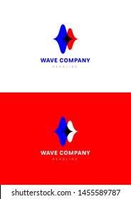 Wave corp company logo template.