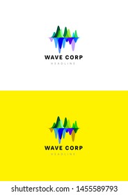 Wave corp company logo template.