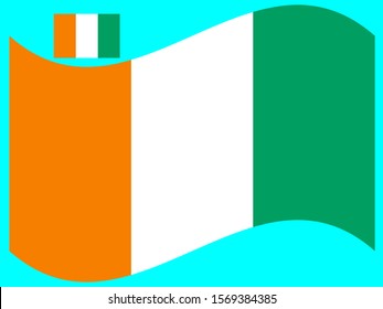 Wave Cote d'Ivoire Flag Vector
