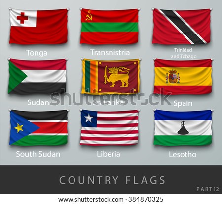 wave country flag with shadows and screws