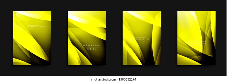 Wave covers set with fluid gradients. Dynamic trendy abstract background with flowing wavy lines. Vector Illustration For Wallpaper, Banner, Background, Card, Book Illustration, landing page, cover