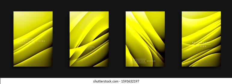 Cubiertas de onda ajustadas con gradientes de líquido. Fondo abstracto dinámico de moda con líneas onduladas. Ilustración vectorial para papel de escritorio, pancarta, fondo, tarjeta, ilustración del libro, página de inicio, portada