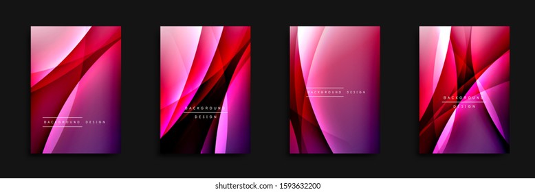 Cubiertas de onda ajustadas con gradientes de líquido. Fondo abstracto dinámico de moda con líneas onduladas. Ilustración vectorial para papel de escritorio, pancarta, fondo, tarjeta, ilustración del libro, página de inicio, portada