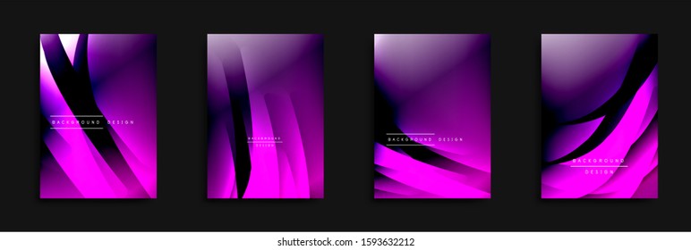 Wave covers set with fluid gradients. Dynamic trendy abstract background with flowing wavy lines. Vector Illustration For Wallpaper, Banner, Background, Card, Book Illustration, landing page, cover