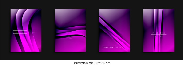 Cubiertas de onda ajustadas con gradientes de líquido. Fondo abstracto dinámico de moda con líneas onduladas. Ilustración vectorial para papel de escritorio, pancarta, fondo, tarjeta, ilustración del libro, página de inicio, portada