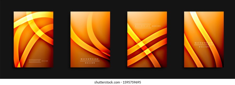 Wave covers set with fluid gradients. Dynamic trendy abstract background with flowing wavy lines. Vector Illustration For Wallpaper, Banner, Background, Card, Book Illustration, landing page, cover