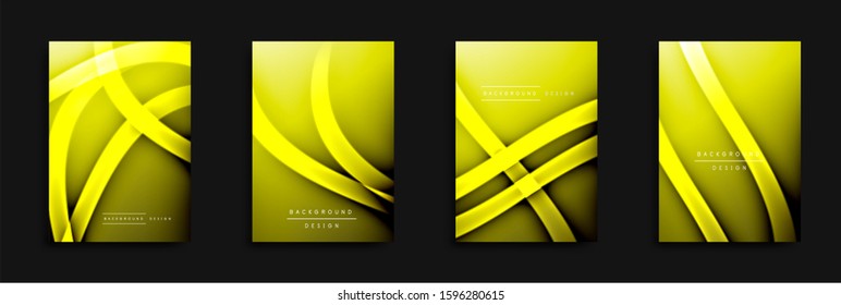 Wave covers set with fluid gradients. Dynamic trendy abstract background with flowing wavy lines. Vector Illustration For Wallpaper, Banner, Background, Card, Book Illustration, landing page, cover
