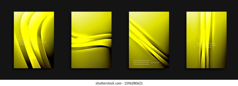 Wave covers set with fluid gradients. Dynamic trendy abstract background with flowing wavy lines. Vector Illustration For Wallpaper, Banner, Background, Card, Book Illustration, landing page, cover