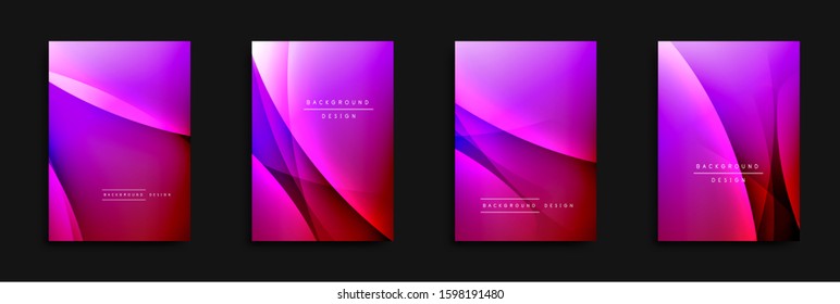 Wave covers set with fluid gradients. Dynamic trendy abstract background with flowing wavy lines. Vector Illustration For Wallpaper, Banner, Background, Card, Book Illustration, landing page, cover