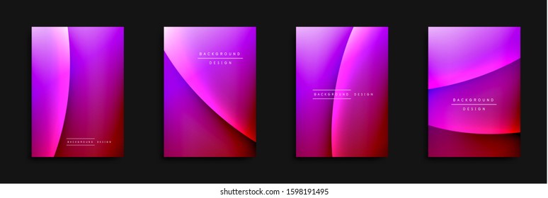 Wave covers set with fluid gradients. Dynamic trendy abstract background with flowing wavy lines. Vector Illustration For Wallpaper, Banner, Background, Card, Book Illustration, landing page, cover