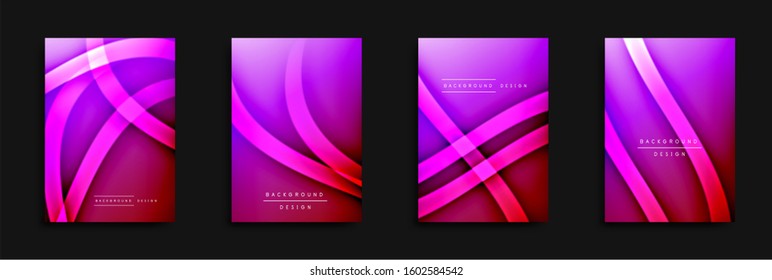 Cubiertas de onda ajustadas con gradientes de líquido. Fondo abstracto dinámico de moda con líneas onduladas. Ilustración vectorial para papel de escritorio, pancarta, fondo, tarjeta, ilustración del libro, página de inicio, portada