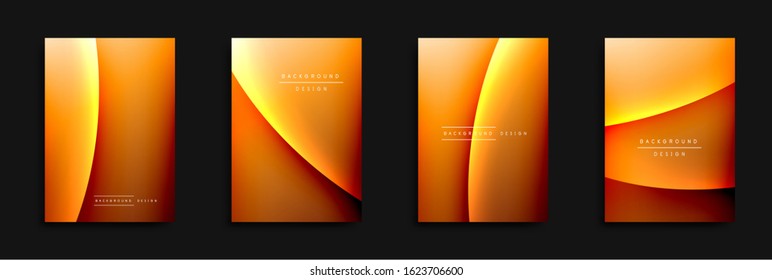 Wave covers set with fluid gradients. Dynamic trendy abstract background with flowing wavy lines. Vector Illustration For Wallpaper, Banner, Background, Card, Book Illustration, landing page, cover
