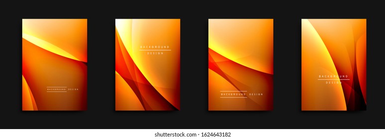 Wave covers set with fluid gradients. Dynamic trendy abstract background with flowing wavy lines. Vector Illustration For Wallpaper, Banner, Background, Card, Book Illustration, landing page, cover