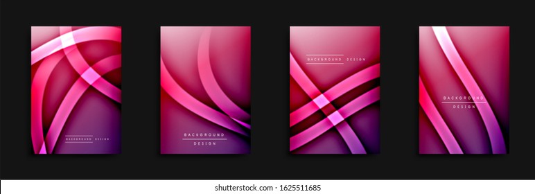 Cubiertas de onda ajustadas con gradientes de líquido. Fondo abstracto dinámico de moda con líneas onduladas. Ilustración vectorial para papel de escritorio, pancarta, fondo, tarjeta, ilustración del libro, página de inicio, portada