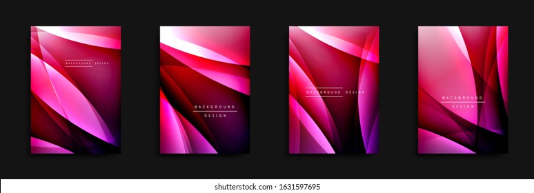 Wave covers set with fluid gradients. Dynamic trendy abstract background with flowing wavy lines. Vector Illustration For Wallpaper, Banner, Background, Card, Book Illustration, landing page, cover