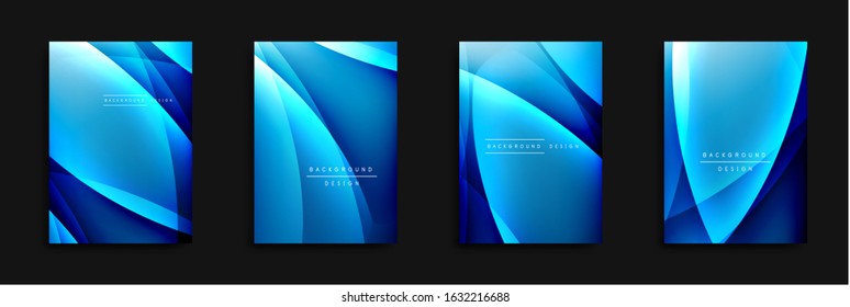 Wave covers set with fluid gradients. Dynamic trendy abstract background with flowing wavy lines. Vector Illustration For Wallpaper, Banner, Background, Card, Book Illustration, landing page, cover