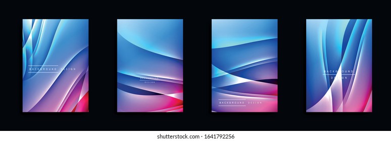 Wave covers set with fluid gradients. Dynamic trendy abstract background with flowing wavy lines. Vector Illustration For Wallpaper, Banner, Background, Card, Book Illustration, landing page, cover