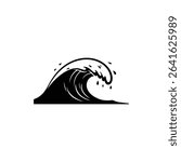 Wave Cresting with White Foam on Ocean Surface