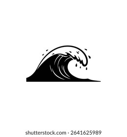 Wave Cresting with White Foam on Ocean Surface